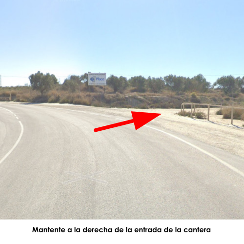 Mantente a la derecha de la entrada de la cantera
