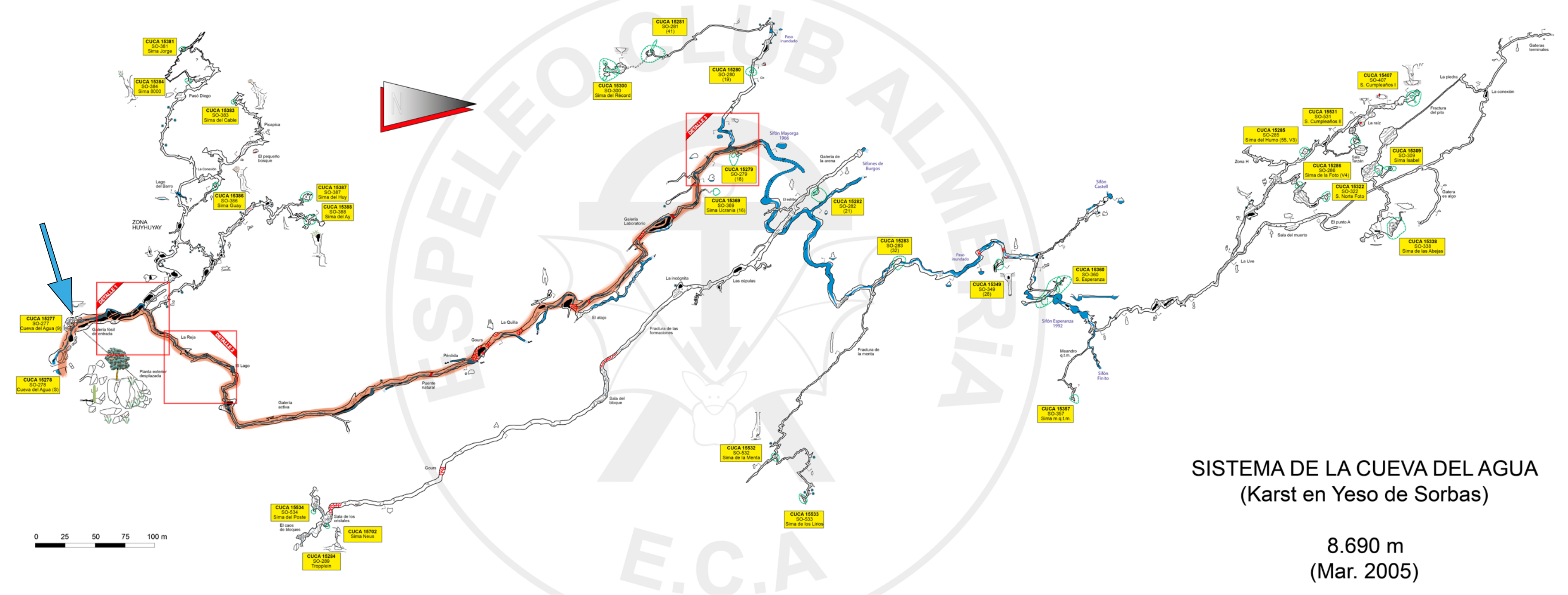 000 Sistema Cueva del Agua Topografía en el Karst de Yeso de Sorbas