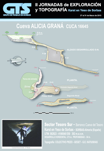 16645 Cueva Aliciagrana Topografía en el Karst de Yeso de Sorbas