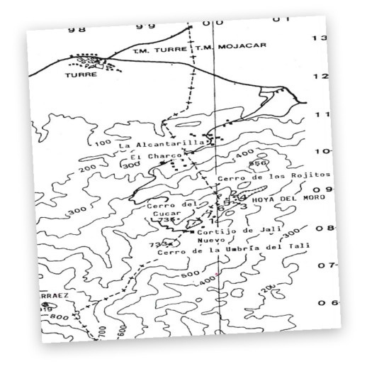 Mapa de la ubicación del área donde se desarrolla el proceso de evaporación en el karst de Sorbas